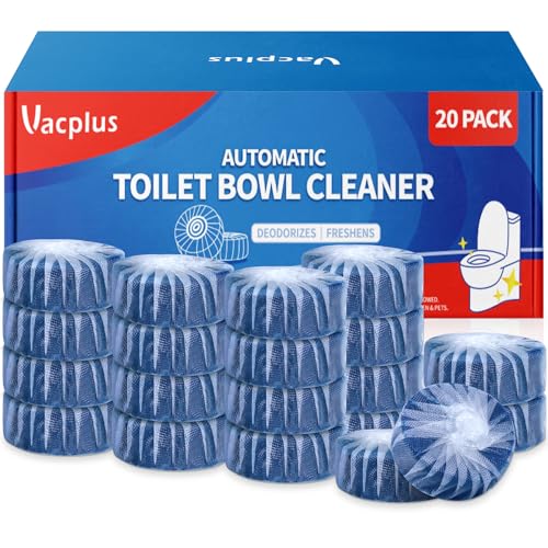 Vacplus Toilet Bowl Cleaners - 20 Pack Long-Lasting Toilet Cleaner Tablets, Prevent Stains & Deodorize, Blue - color: Blue, size: 1 Count (Pack of 20)