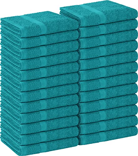 Utopia Towels, Salon Towel, Pack of 24, Not Bleach Proof, 16 by 27 Inches, Highly Absorbent Cotton Towels for Hand, Gym, Beauty, Spa, and Home Hair Care, Turquoise - color: Turquoise, size: 24 Pack