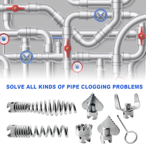 7 Pcs Drain Cleaner Combination Cutter Head Set 16mm Drain Snake Drill Attachment for Ridgid k50 K400 Pipeline Dredging Machine