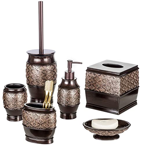 Creative Scents Dublin Brown Toilet Brush Set - Toilet Bowl Cleaner Brush and Holder - Decorative Toilet Bowl Scrubber - Space Saving Designed Toilet Bowl Cleaner - color: Brown