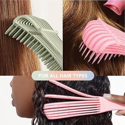 Flexible Detangling Hair Brush for Curly, Black Natural Hair, Afro Textured Size Adjustable Hairbrush (Green) - color: Green Flexible Brush