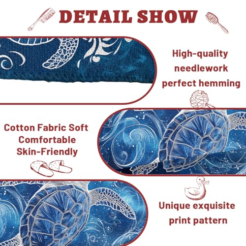 Sea Turtle Hand Towels, Blue Water Cute Boho Bath Towels for Bathroom Home Hotel Spa Gym Yoga Nautical Beach Bathroom Decor - color: Sea Turtle