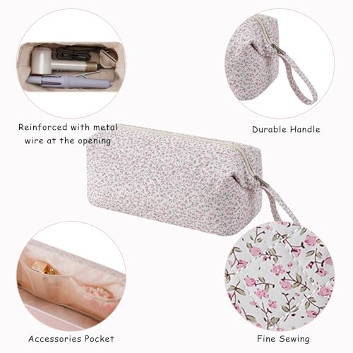 Large Quilted Hair Tools Travel Bag with Floral Pattern,Hair Styling Accessories Storage Case for Shark FlexStyle, Dyson Airwrap Hair Dryer, Curling Iron, Revlon Hair Tools(09Small Pink Flower) - color: 09 Small Pink Flower