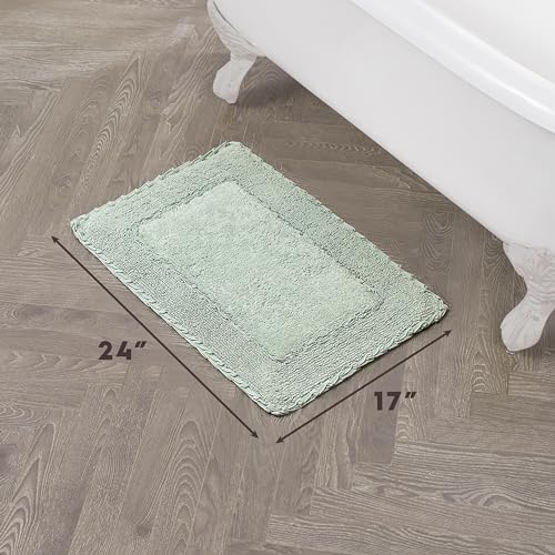 Laura Ashley Ruffle Border 100% Cotton Bath Rug, Sage Green, 17"x 24" - color: Sage Green, size: 1'5" x 2' (Rectangular)