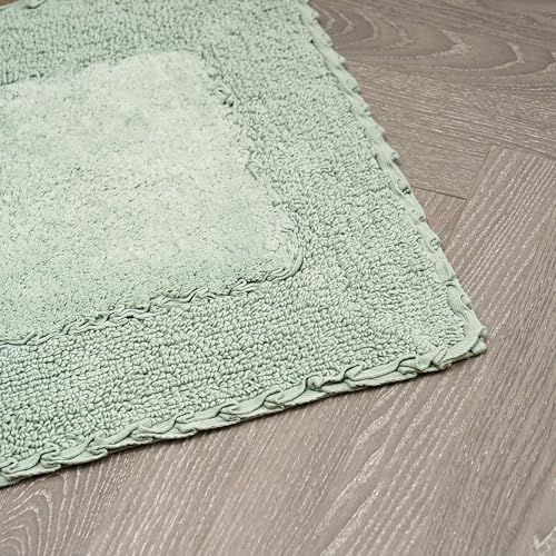 Laura Ashley Ruffle Border Sage Green 27"x 45" 100% Cotton Bath Rug - color: Sage Green, size: 2'3" x 3'9" (Rectangular)