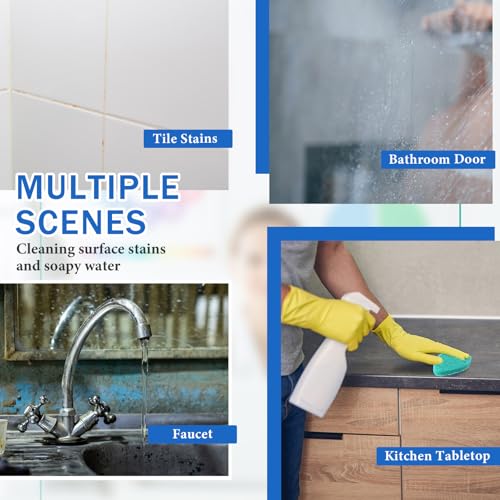 Baderke 4 Pcs Tub Tile Scrubber Cleaning Brush Pads (Without Handle) Compatible with Qaestfy Non-Scratch Scouring Pads Scrub Brush for Shower Bathroom Buildup Toilet Wall Floor (Blue) - color: Blue