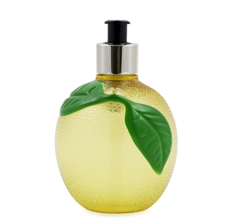 Simple Pleasures Lemon Limoncello Scented Liquid Hand Soap Dispenser - Plastic Novelty Decorative Refillable Hand Pump for Kitchen Countertops and Bathroom Sinks - color: Lemon