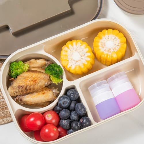 MICEBAY Condiment Squeeze Bottles for Sauces, 1-oz Mini Silicone Salad Dressing Container to Go with Snack Storage Bag, Leakproof Sauce Bottles for Lunch Box, 4 Pack, Purple - color: Purple, size: 1 OZ