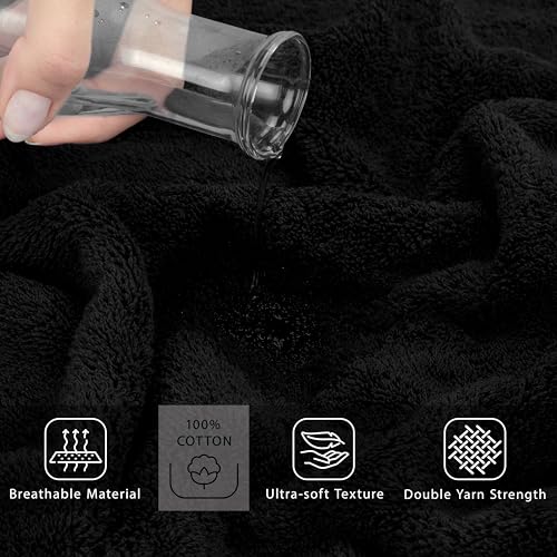 Cotton Paradise 100% Cotton Turkish Towel, Soft Absorbent Quick Dry, 40x80 Oversized Bath Sheet Towel, Coal Black - color: Coal Black, size: 1 PC 40x80"