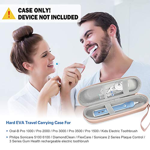 ProCase Travel Case for Oral-B/Oral-B Pro Smartseries/IO Serie Sonicare ProtectiveClean Electric Toothbrush, Hard EVA Case Cover Storage Bag Holder with Mesh Pocket for Accessories -Rosegold - color: Rosegold