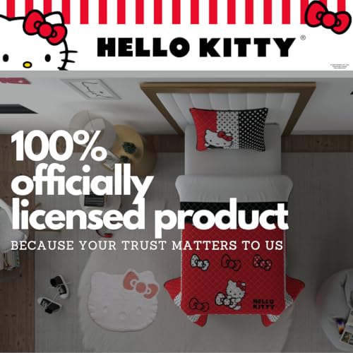 Hello Kitty Non-Slip Bathroom/Bedroom Area Rug, 34.75" x 30” Non-Slip Tufted Mat, (Officially Licensed Product) by Franco Collectibles - color: Hello Kitty - White & Pink