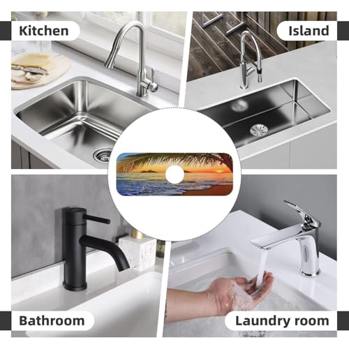 Coco Beach Kitchen sink faucet pad, strong water absorption, anti slip, easy to clean, very suitable for splash and drip prevention, suitable for kitchens and bathrooms - color: Coco Beach
