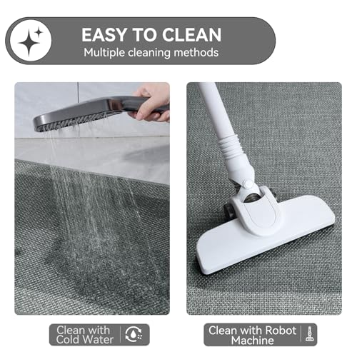 YDKGL Bathroom Runner Rug, Thin Bath Mat Non Slip Washable Large Bathroom Rugs, Rubber Backing Quick Dry for Floor, Tub and Shower, Grey 24x70 - color: A-grey, size: 24"x 70"