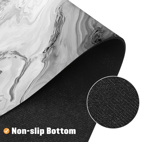 MitoVilla Grey Marble Bathroom Rug, Modern Abstract Non Slip, Absorbent Shower Floor Mat, Washable Carpet Floor Mat, 17" x 24" - color: Marble04 - Grey, size: 17" x 24"