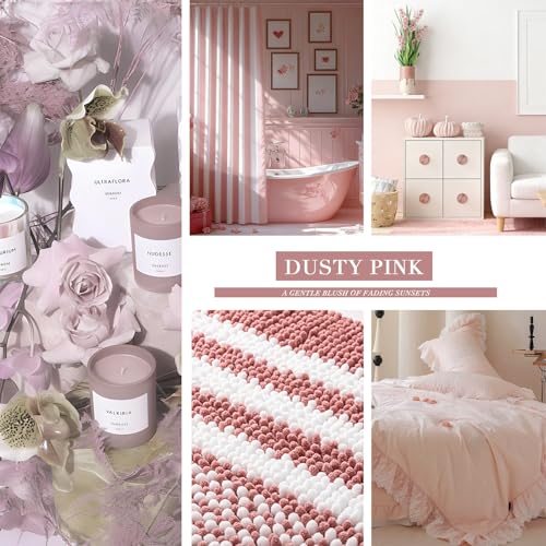 BSICPRO Bathroom Rugs, 47x20 Inch Extra Soft Absorbent Shaggy Chenille Bath Rugs, Non Slip Backing Quick Dry Machine Washable Modern Bath Mat for Bathroom Floor, Home Decor Accessories,Dusty Pink - color: Dusty Pink, size: 47" x 20"