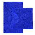 Bathroom Rugs Sets 2 Piece,Super Absorbent Chenille Bath Mats and U-Shaped Toilet Rug,Strong PVC Non Slip Backing,Microfiber Washable Dry Quickly Bath Mats for Bathroom(20"x32"+20"x20"U, Royal Blue) - color: Royal Blue