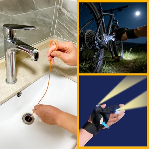 13Pcs Deep Crevice Cleaning Brush Set with Flashlight Gloves & Drain Brush - Dryer Vent Cup Lid Straw Gap Cleaning Tools Professional Cleaning Supplies - color: 13-pack