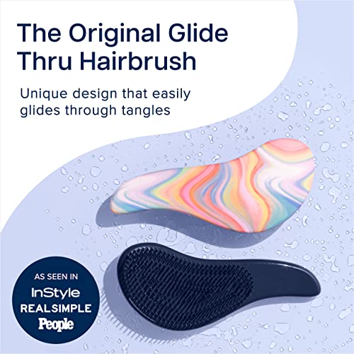 Crave Naturals Glide Thru Hair Brush - Detangler Brush for Curly, Straight, Wet or Dry Hair - Gentle Detangling Brushes for Adults, Kids, Toddlers - Hair Accessories for Women - 7.5x3" Soft Hazy Swirl - color: Soft Hazy Swirl, size: 1 Pack (Regular)