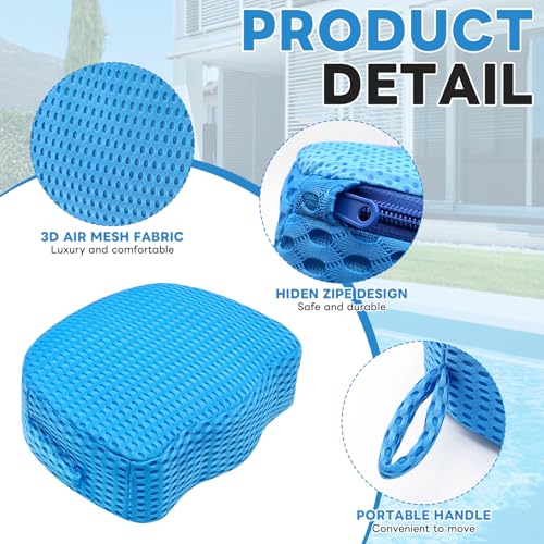 Premium Weighted Hot Tub Booster Seat for Adults (2 Pack), 3D Air Mesh Spa Seat Cushion with Non-Slip Micro Dot Bottom, Quick-Dry Ergonomic Hot Tub Seat Riser for Indoor Outdoor Spa & Jacuzzi