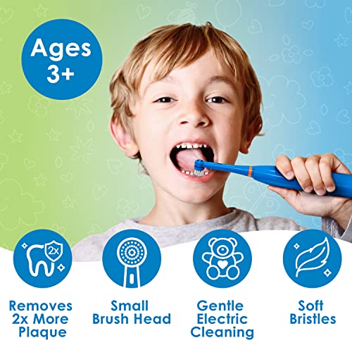 Brusheez Kids’ Electric Toothbrush Set - Safe & Effective for Ages 3+ - Parent Tested & Approved with Gentle Bristles, 2 Brush Heads, Rinse Cup, 2-Minute Timer, & Storage Base (Buddy the Bear) - color: Buddy the Bear