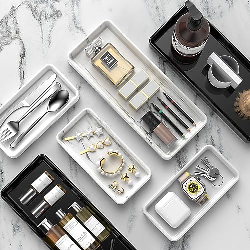 Gurygo 12" Ceramic Bathroom Vanity Tray for Kitchen Counter - Kitchen Soap Trays - Rectangular Vanity Tray for Bathroom - Porcelain Large Serving Trays (Marble, Set/1) - color: Marble White, size: 12" x 5" x 1.1"