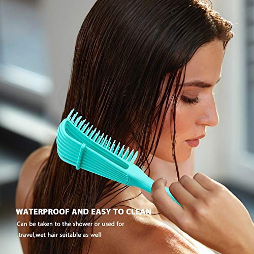 2 Pieces Detangling Brush for Afro America/African Hair Textured 3a to 4c Kinky Wavy/Curly/Coily/Wet/Dry/Oil/Thick/Long Hair, Knots Detangler Easy to Clean (Pink, Green) - color: Pink, Green