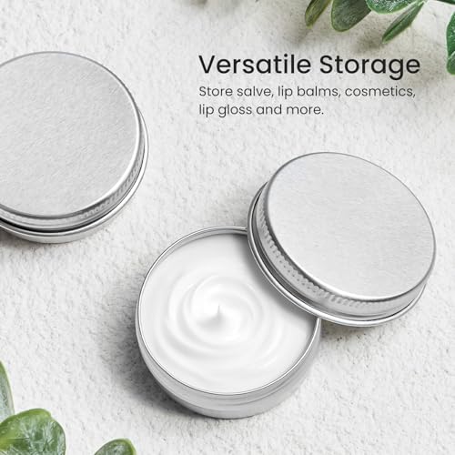 TUZAZO 12Pack 1/2 Oz Aluminum Tin Cans with Screw Lid and Labels, Refillable Travel Sized Cosmetic Containers Small Tins for Lip Balms, Salves, Lotion Bars, Candles - size: 0.5oz*12