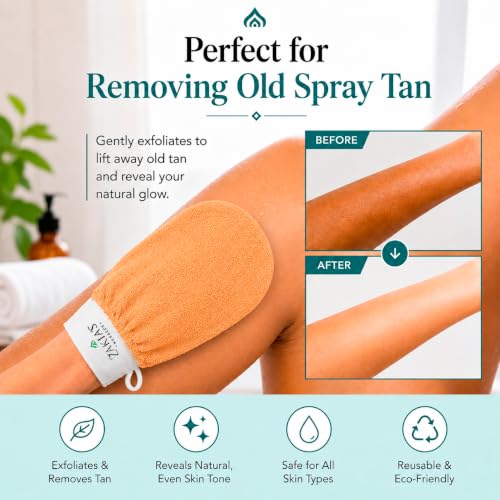 Original Kessa Exfoliating Glove - Salmon Beige - Microdermabrasion Exfoliating Mitts, Removes unwanted dead skin, dirt and grime and Keratosis Pilaris. Great for spray tan removal. 1 unit | Microdermabrasion, Removes dead skin, dirt and grime, spray tan