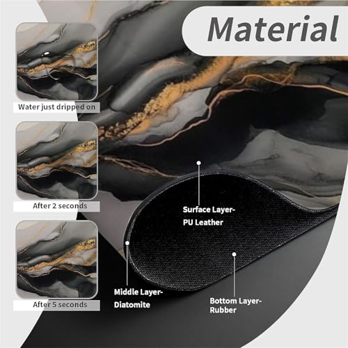Faucet Fast Absorbent Pad - Black Gold Marble , Suitable For Kitchen, Bathroom, Island And Other Scenes - color: Black Gold Marble