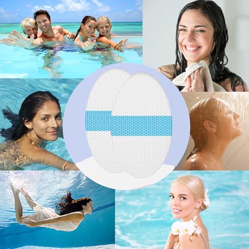 saicheek Large Size Upgarde Silicon-Gel Material Easy to Take Off Adult Ear Covers with Cotton Ball,Women Shower Cap Ear Protection for Hair Washing,Bath,Swimming (Large 60Pcs) - size: Large 60 pieces