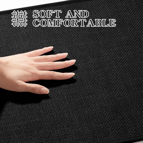 chakme Bathroom Rugs Mat 24x17, Ultra Thin Non Slip Bath Mat Small Quick Dry Absorbent Bath Mat for Bathroom Floor, (Black, 24"x17") - color: Black, size: 1'5" x 2' (Rectangular)