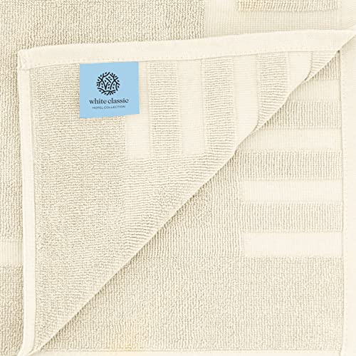White Classic Luxury Bath Mat Floor Towel Set - Absorbent Cotton Hotel Spa Shower/Bathtub Mats [Not a Bathroom Rug] 22"x34" | 2 Pack | Ivory - color: 07: Ivory