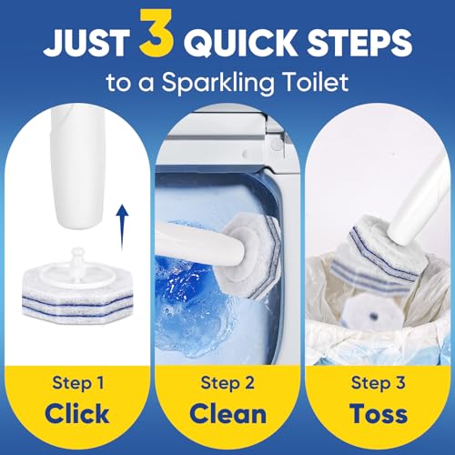 30Ct Aromative Toilet Brush Refills, Toilet Bowl Cleaner Refills, Double-Layer Cleaning Pads Added, Disposable Refill Heads for Toilet Bowl Cleaner Wands, 6 Flavors（Patented） - color: 6 Assorted Scents: Lemon, Lavender, Jasmine, Blue Ocean, Rainforest, Ch