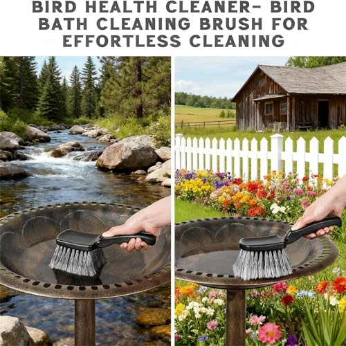 10-Piece Heavy-Duty Scrub Brushes Set with Bird Bath Scrubber and Crevice Tools for Outdoor, Kitchen, Bathroom, Tire & Wheel(Grey) - color: Gray