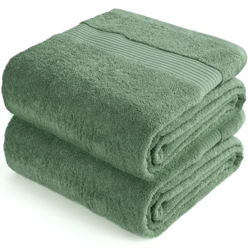 Cotton Paradise 100% Cotton Turkish Towel Set, Soft Absorbent Quick Dry, 2 Piece 35x70 Bath Sheet Set, Sage Green - color: Sage Green, size: 2 PC SET (35x70")