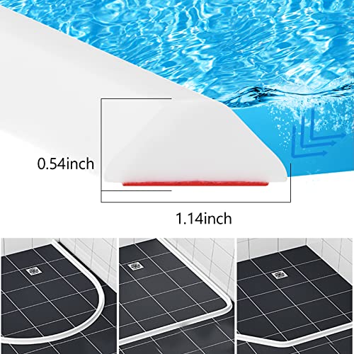 Duzzy 39 Inch Collapsible Shower Water Dam, Shower Threshold Water Stopper Barrier and Retention System and Keeps Water Inside Threshold Dry and Wet Separation, Suitable for Bathroom & Kitchen - color: Translucent, style: 39 Inch