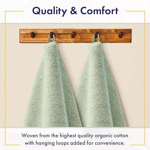 Alusa Home 100% Organic Luxury Bath Sheets - GOTS Certified - Extra Large 35x70 Inches (Pack of 2) Zero-Twist, Long-Staple Cotton Bath Sheet Set (Eucalyptus Green) - color: Eucalyptus, size: 2pc Bath Sheets