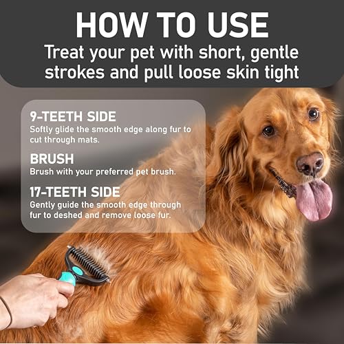 Maxpower Planet Hair Brush - Double Sided Shedding, Dematting Undercoat Rake for Dogs and Cats - Extra Wide Dog Grooming Brush, Reduce Shedding by 95%, Turquoise - color: Turquoise, size: Large