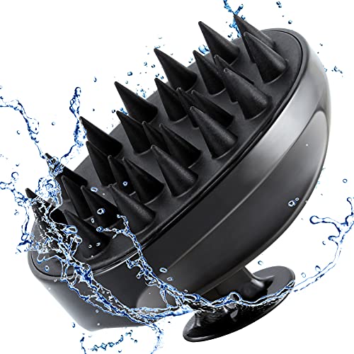 Sosoon Scalp Massager Shampoo Brush, Hair Scalp Scrubber Shower Hair Brush Head Massager for Stress Relax Hair Growth, Dandruff Brush Scalp Exfoliator for Women Men Kids Pets, Black - color: Black