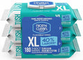 Nice 'N CLEAN Extra Large Flushable Wipes | 40% Larger Wipes | 6.8" x 7.5" Unscented XL Adult Wet Wipes | Septic and Sewer Safe | Fragrance Free, Hypoallergenic, Plant Based | 180 Butt Wipes
