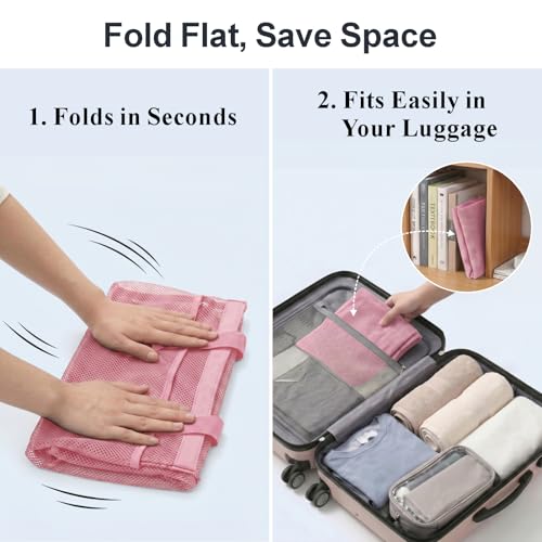 Mesh Shower Caddy Portable - 8 Pockets, S-Hook, Shower Bag for Dorm Camping | 2-Handle, Quick-Dry, Hanging Toiletry Organizer, College Dorm Room Essentials for Girls, Gym, Travel & Bathroom, Pink - color: Pink, size: L (Classic Dorm Caddy)