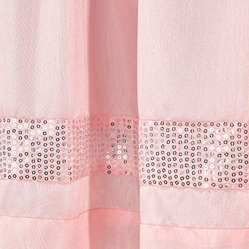 Lush Decor Night Sky Sequins Valance, Single, 84" W x 18" L, Blush & Silver - Extra Wide Curtain - Kitchen Curtain Valance - Modern Glam Decor - Bathroom Or Kitchen Valance For Windows - color: Blush & Silver, size: 84"W x 18"L (Pack of 1), style: Valance