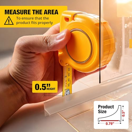 Shower Threshold Water Dam Barrier 39" - Transparent Collapsible Walk in Shower Water Guard - Door Bottom Seal Strip Leak Guard by Hippo Dam - color: Transparent, style: 39