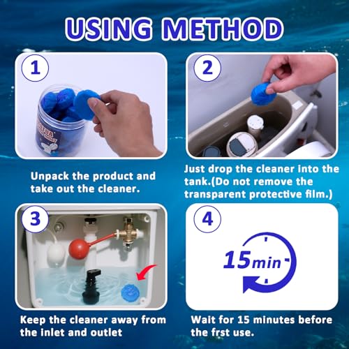 Coldcool Toilet Bowl Cleaner Tablets - 20 Pack, Long-Long-lasting Toilet Cleaner, Pine Scent.