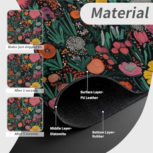 Faucet Fast Absorbent Pad - Colorful Wildflowers Plants Drying Pad, Suitable For Kitchen, Bathroom, Island And Other Scenes - color: Colorful Wildflowers Plants