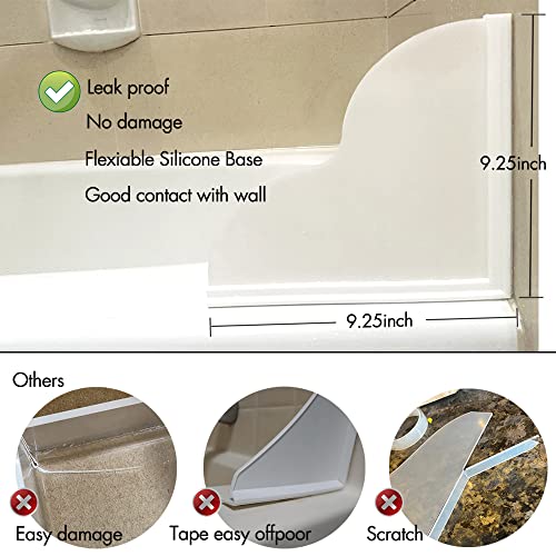 Spidfee Shower Splash Guard Kit, Large Splash Guards for Bathtub Waterproof Self-Adhesive Shower Corner Guards to Keep Water in Shower or Bath, Pack of 2 (9.25 x 9.25 inches) - size: 9.25 x 9.25 inches