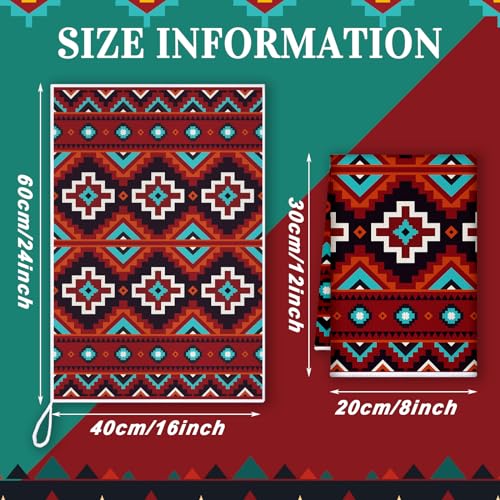 Boyiee Set of 6 Southwestern Kitchen Towels Boho Aztec Theme Dishtowel Native American Hand Tea Towels 24 x 16 Inches for Absorbent Kitchen Decor with Hanging Loop for Room Home Housewarming Gift - color: Western