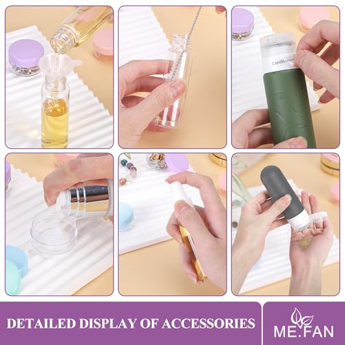 ME.FAN Travel Bottles for Toiletries, 18 Pack TSA Approved Travel Size Containers Set, Silicone Squeezable Portable Split Bottle, Travel Accessories for Conditioner, Shampoo, Lotion - Morandi - color: Morandi