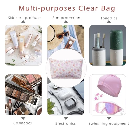 RSRSLEII Large Waterproof SPF Travel Makeup Bag, Aesthetic PVC Toiletry Bag, Coastal Granddaughter Coquette Cosmetic Bag, Sunscreen Accessories Storage Organization, Beach Travel Purse(Seashell) - color: Seashell