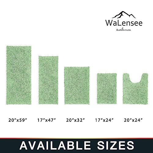 Walensee Bathroom Contour Rug Non Slip Toilet U Shaped Bath Mat (20x24, Sage Green) Water Absorbent Super Soft Shaggy Chenille Machine Washable Dry Extra Thick Perfect Absorbant Best Plush Carpet - color: Sage Green, size: 20"x24" Contour Rug